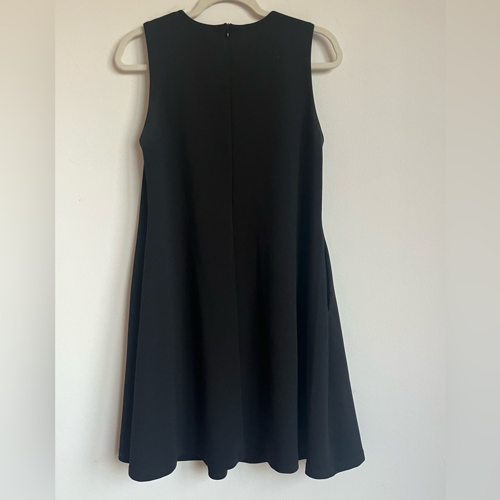 GRACIA Stretch Golden Floral Faux Leather sleeveless Dress Size Small - Picture 7 of 10